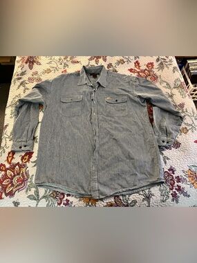 Vintage Five Brothers Denim Workwear Tshirt 3XT Longsleeve Blue Excellent